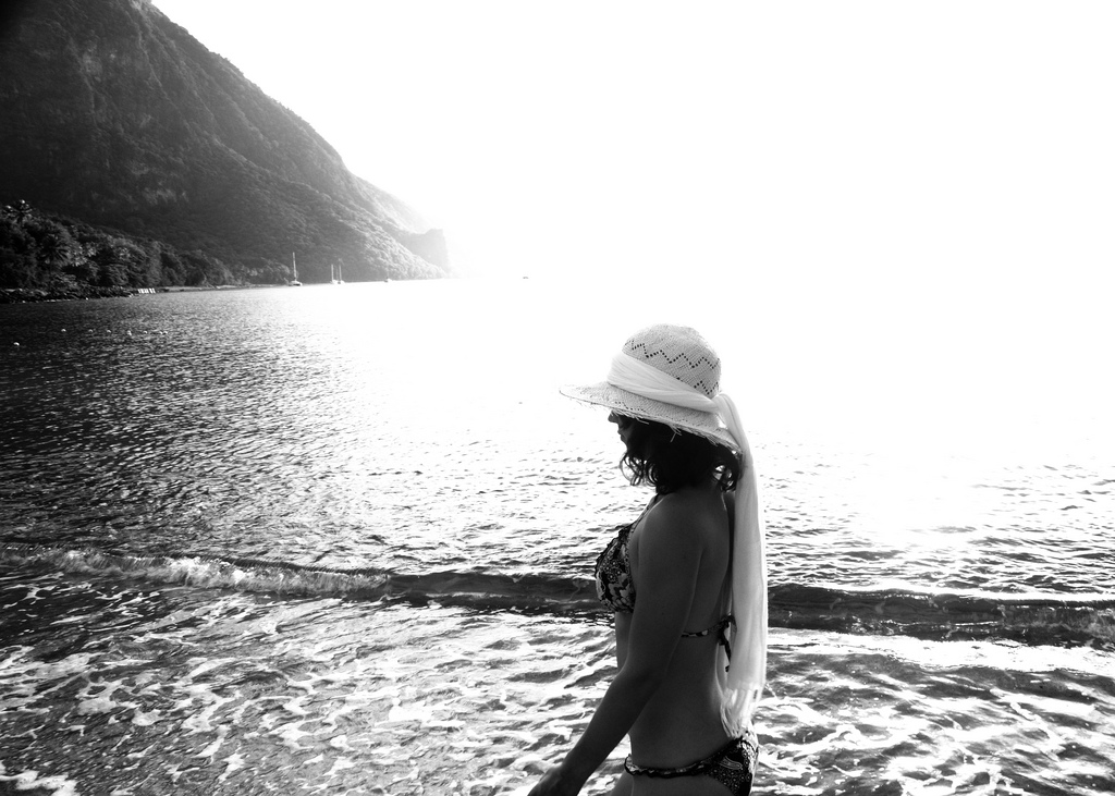 Walking on the beach in St. Lucia