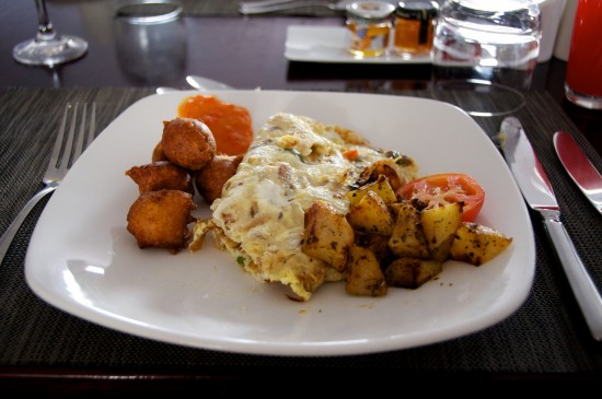 Saltfish and palori at The House, Barbados