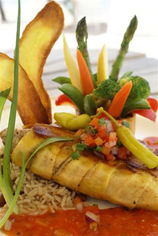 Plantain Wrapped Snapper