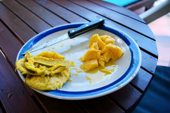 Mango breakfast during mango season