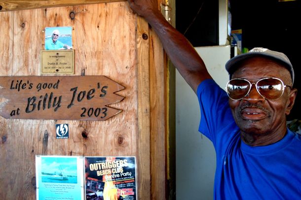 Billy Joe, holding court at his bar | SBPR