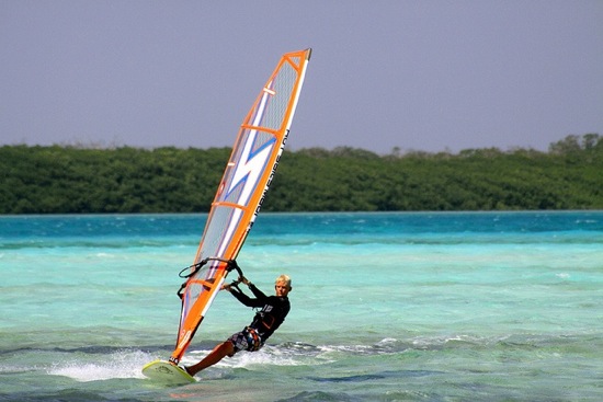 Windsurfing at Sorobon Beach