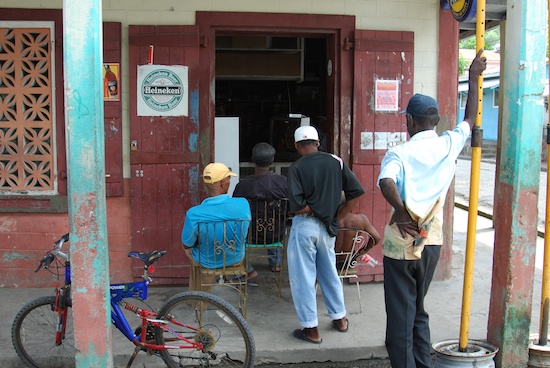 Watching the Cricket in Anse Le Raye St Lucia