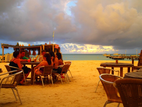 Sunset at Moomba Beach Bar, Aruba Sunset at Moomba Beach Bar, Aruba
