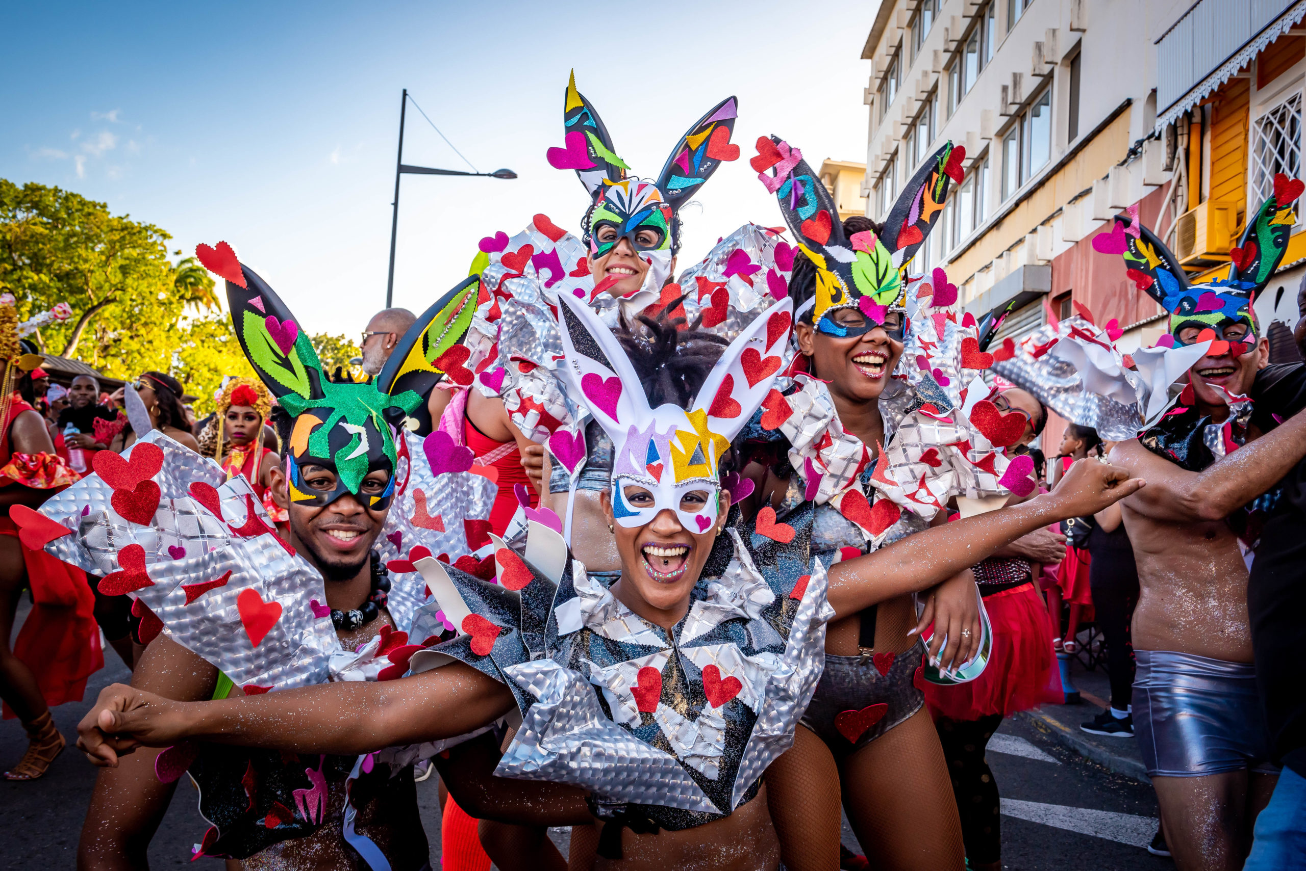 Martinique carnival revelers