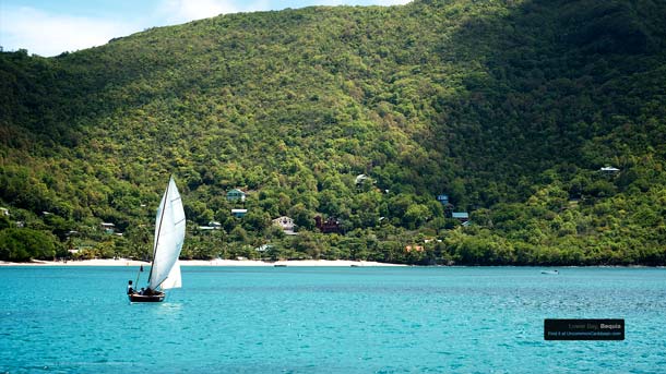 Sailing off Lower Bay, Bequia