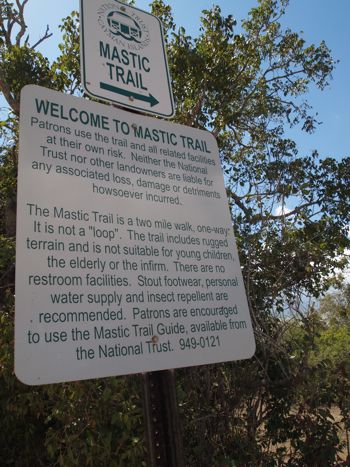 Mastic Trail Grand Cayman sign