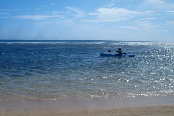 Kayaking Home off Montego Bay, Jamaica Kayaking Home off Montego Bay, Jamaica
