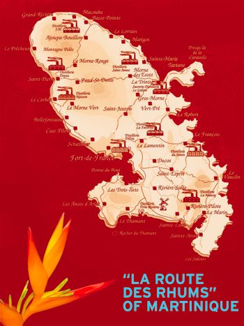 Route des Rhums Martinique Route des Rhums Map
