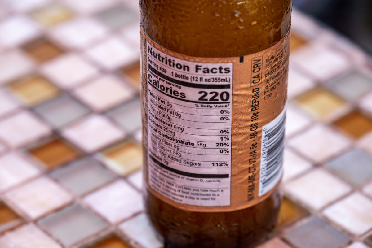 DG Jamaican Ginger Beer Nutrition Facts