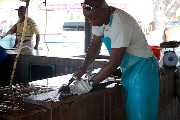 Fish Cleaner, Oistins Fish Market By Day, Barbados by Patrick Bennett