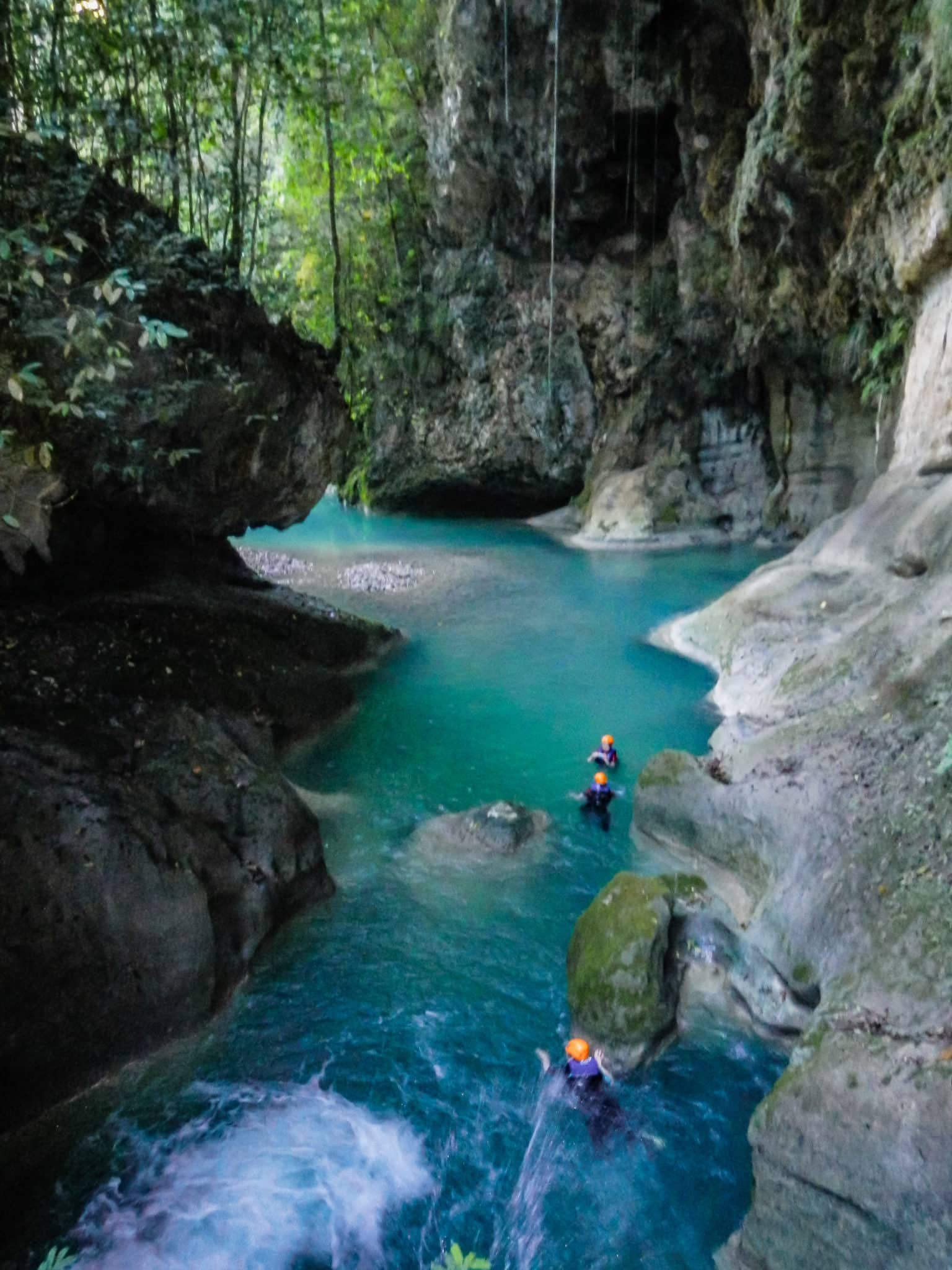 The First Jump, Ciguapa Falls by Patrick Bennett