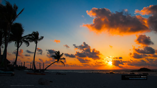 Sunset on Tulum Beach, Mexico Wallpaper by Patrick Bennett