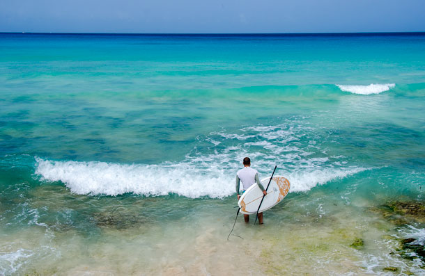 Paddleboarding off Barbados by Patrick Bennett