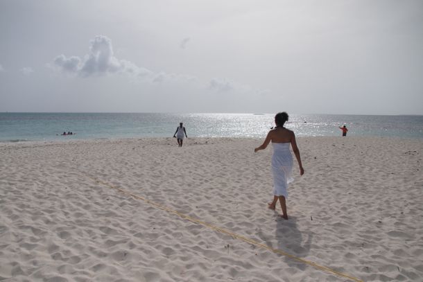 Pristine white sand beach