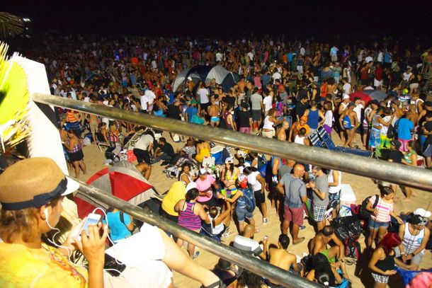 Noche de San Juan Party as seen from Sea View Beach Bar, Condado, San Juan