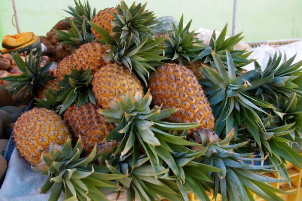 Pineapples from Dominica Pineapples in the New Market, Roseau