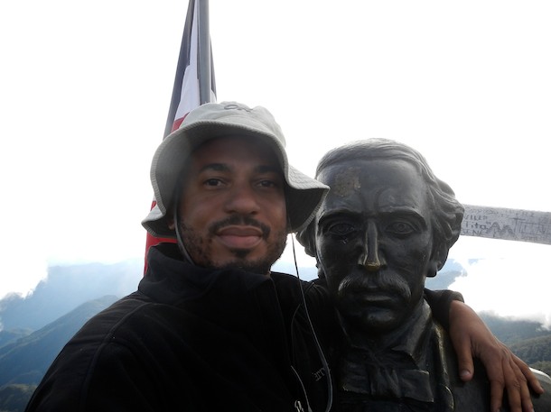 Pico Duarte bust at the top of Pico Duarte The reward for climbing Pico Duarte