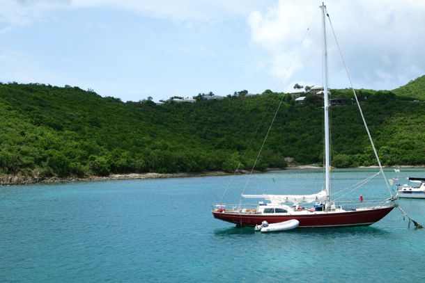 At anchor in Cruz Bay At anchor in Cruz Bay, St. John