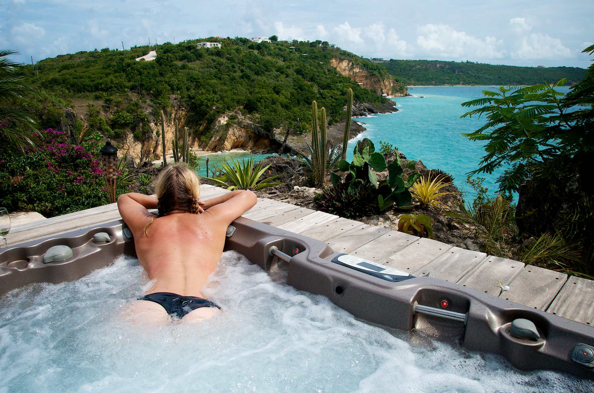Hot tubbing at Ani Villas, Anguilla by Patrick Bennett