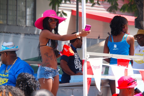 Beautiful bystander, 2013 Carnival Monday, Trinidad/SBPR