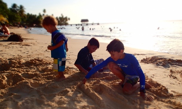 Young Bennett Boys at Pigeon Point, Tobago | Credit: Kelly Bennett