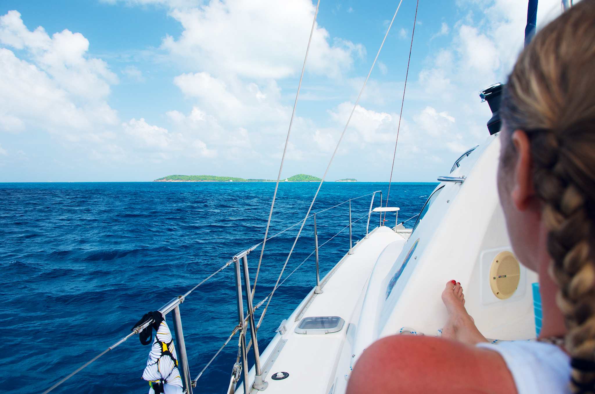 Sailing Towards The Tobago Cays in the Grenadines by Patrick Bennett