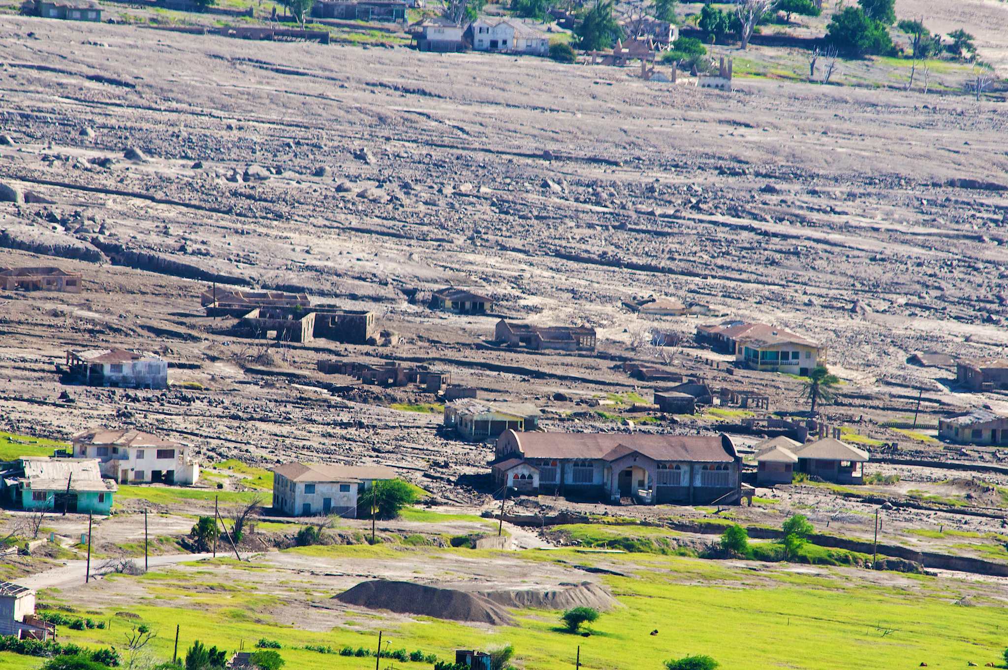 Destroyed Plymouth Town Montserrat by Patrick Bennett