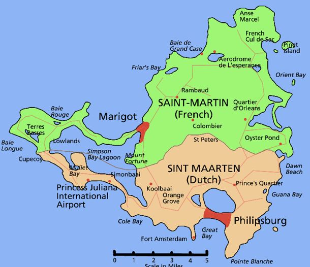 Map of St. Maarten/St. Martin