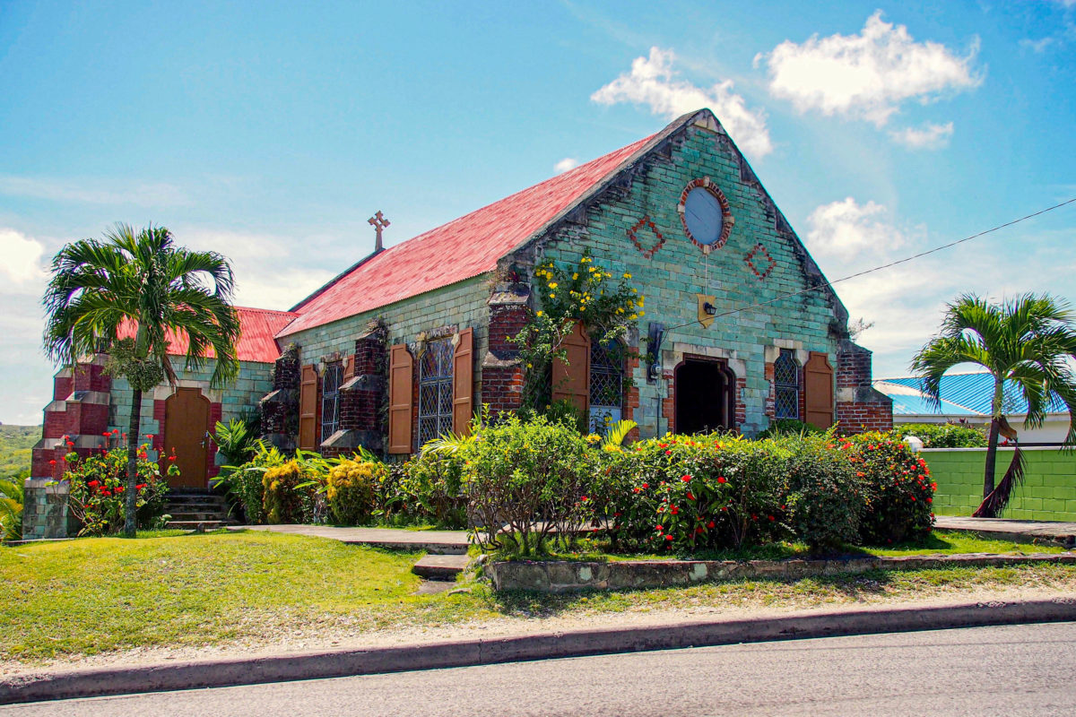 So green Saint Barnabas Anglican Church, Antigua