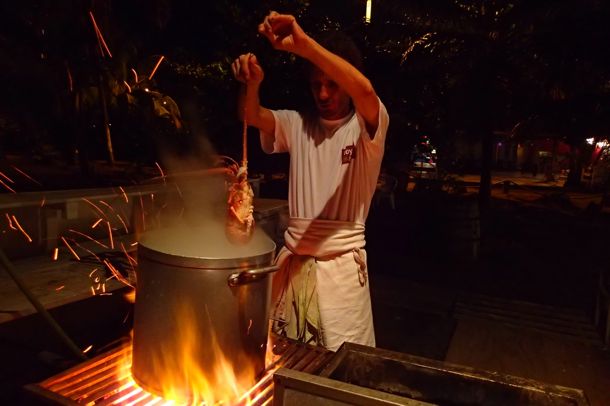 Boiling Lobster at Le Petibonum, Martinique | SBPR