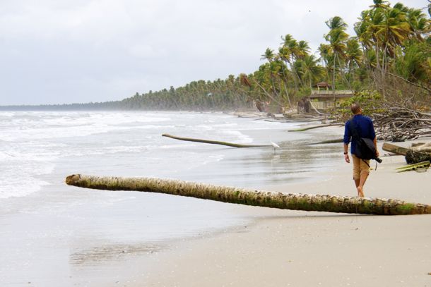 Patrick meandering down Manzanilla Beach