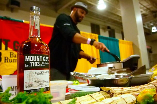 The Rhum Chef hard at work cooking up his Salted Cod Fish Cakes Recipe