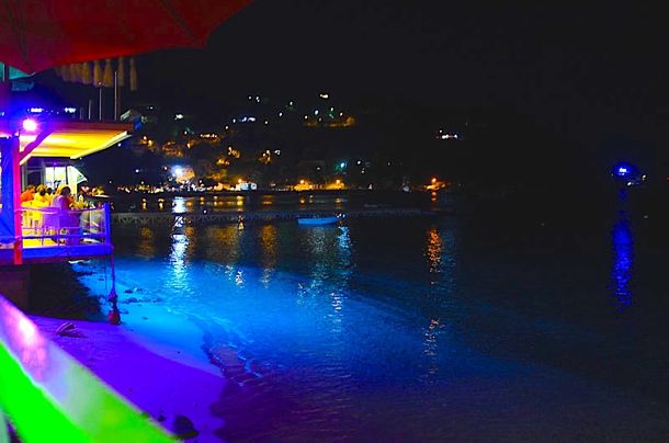 Deshaies Harbor, Guadeloupe, at night | Credit: Zickie Allgrove