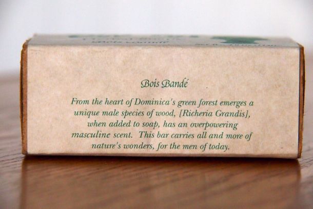 Bois Bande Soap implies its benefits right on the label