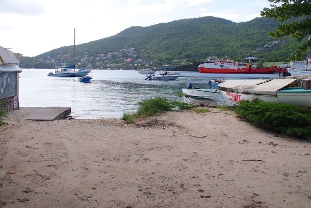 View of Admiralty Bay from The Porthole Restaurant and Bar and Shoreline Mini Market, Bequia | SBPR