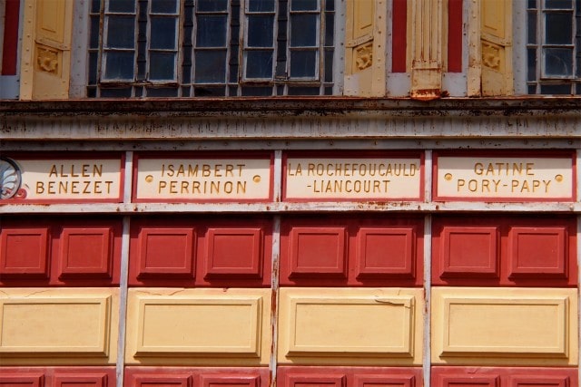 Names along the north wall of the Schoelcher Library, Martinique | SBPR