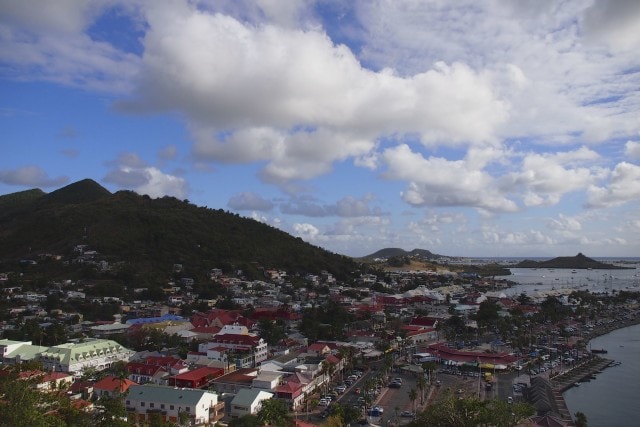 Marigot, capital of French St. Martin, as seen from atop Fort Louis | SBPR