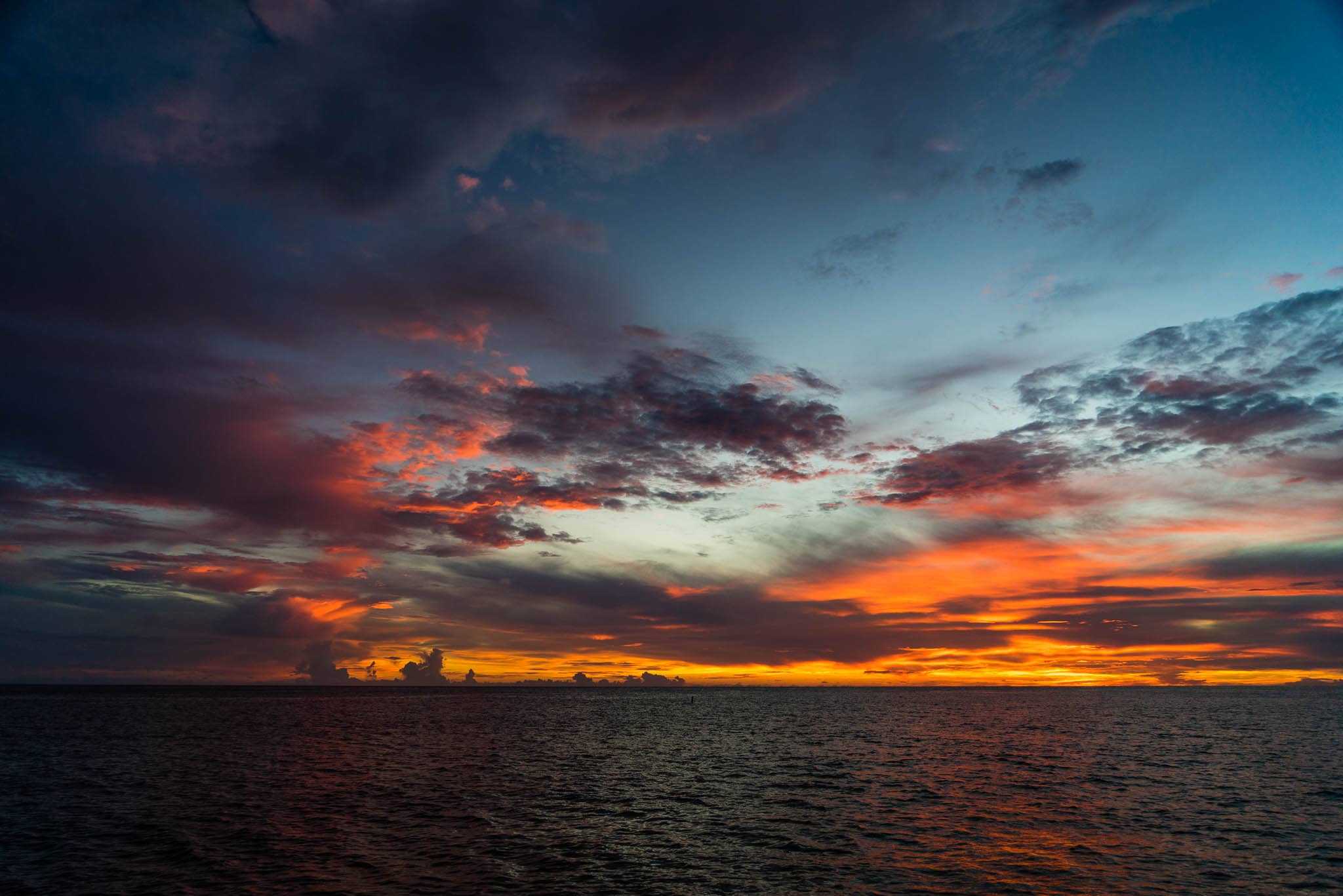 Caribbean Sunset at Sea by Patrick Bennett