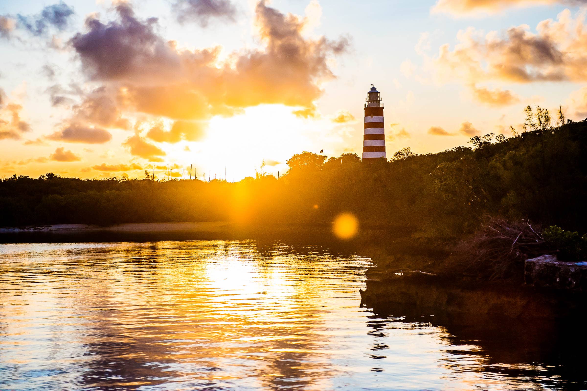 Sunrise over the Elbow Cay Lighthouse, Abaco by Patrick Bennett