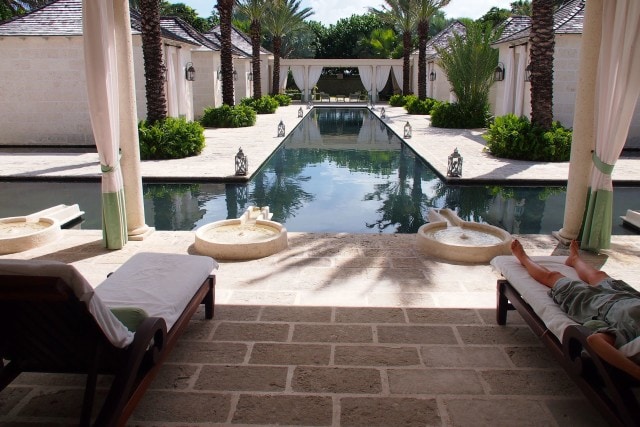 Pre- and post-massage lounge area at The Spa at The Palms Turks & Caicos | SBPR