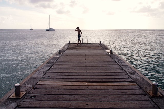 On the jetty in time to enjoy the sunset at Anse-d'Arlet | SBPR