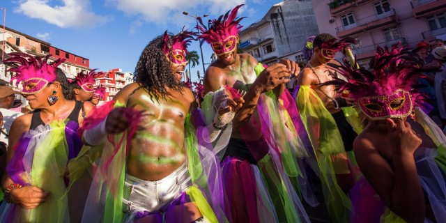 Male masqueraders, Martinique Carnaval 2013 | Credit: Henri Salomon for the Martinique Promotion Bureau