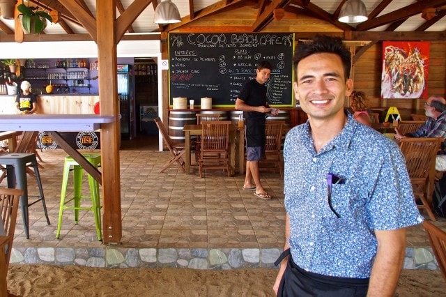 Jeremie Bodin, proud owner of the new Cocoa Beach Cafe, Martinique | SBPR