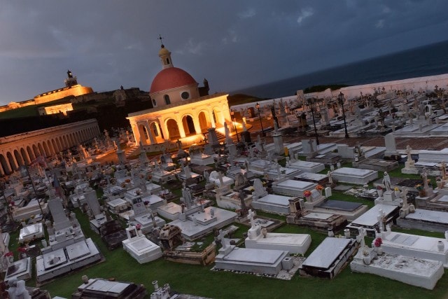 Santa Maria Magdalena de Pazzis Cemetery, Old San Juan, at dusk | Credit: Hiral Gosalia