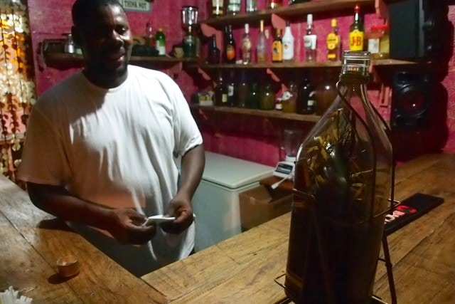 Elvis invites me to "Wake Up Jacob" at Monty's Fish Grill and Bar, Dominica | SBPR