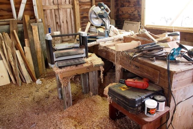 Tools of the trade and more wood sahvings, sawdust | SBPR