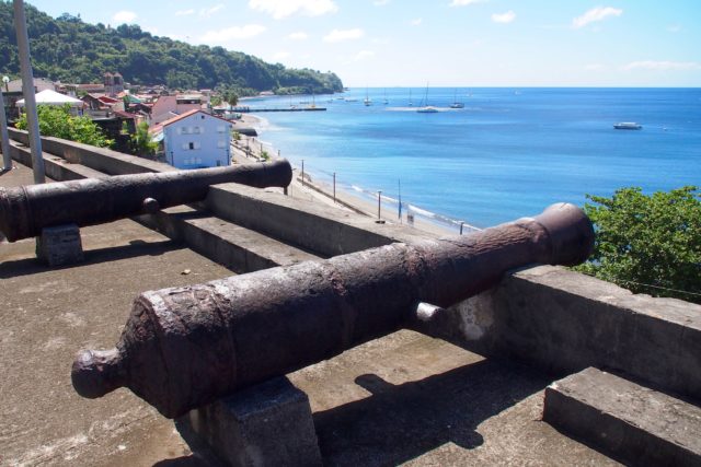 Ancient cannons atop the old city walls of Saint-Pierre, Martinique | SBPR