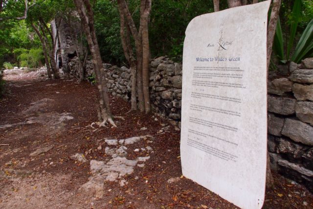 Info sign near the entrance to Wade's Green Plantation, North Caicos | SBPR