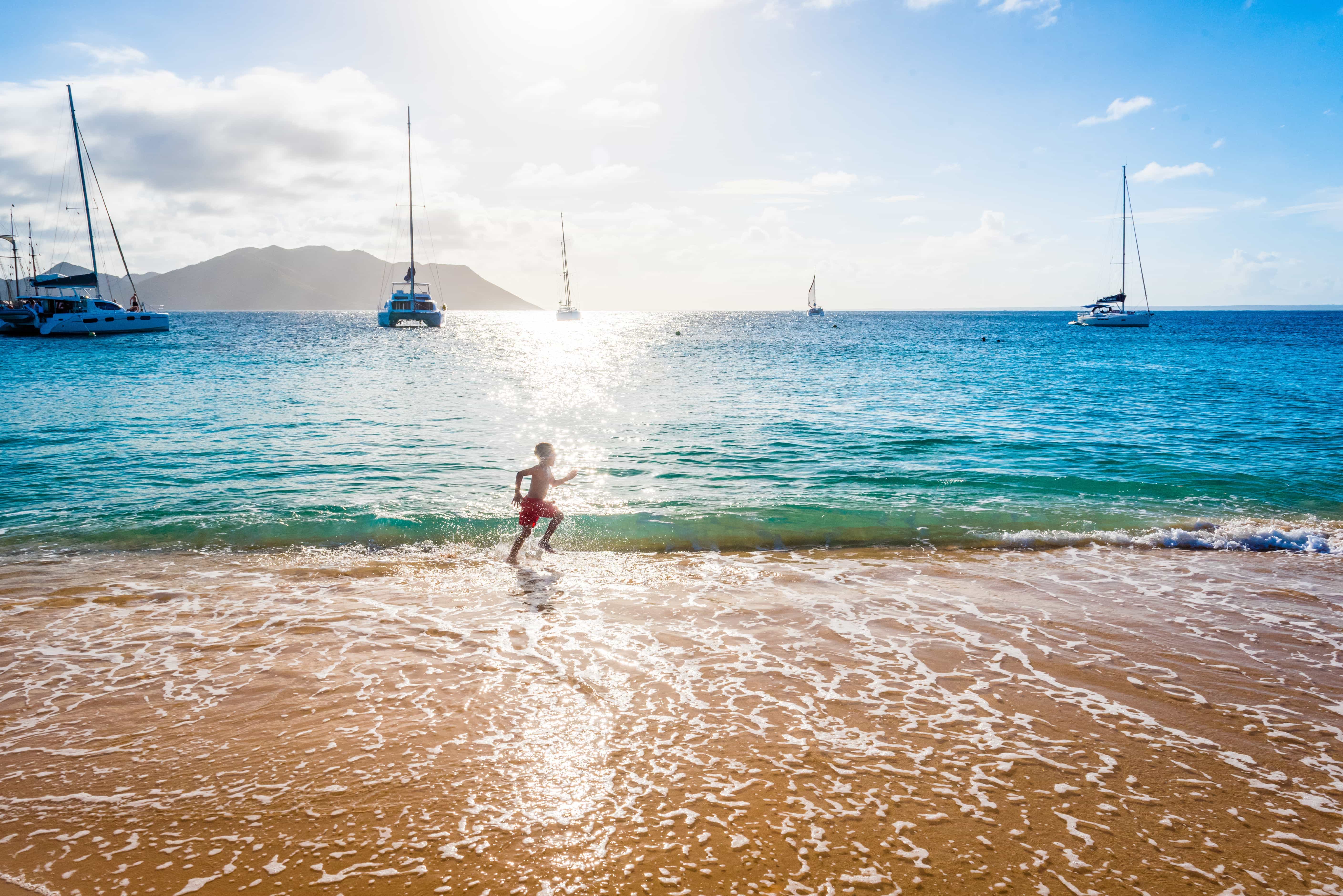 Running on isle Tintamarre, St. Martin by Patrick Bennett